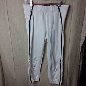 Exact Sports Adult Men's XL White Track Pants with Black Stripes